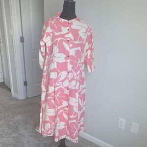 Pink and White Floral Kurta Cord Set